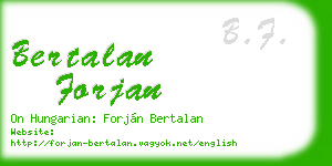 bertalan forjan business card