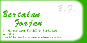 bertalan forjan business card